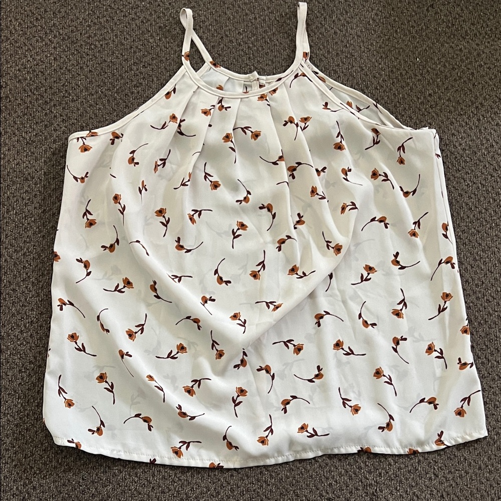 Miami White and Brown Floral Camisole